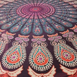 Nappe-Tenture ronde coton impression artisale