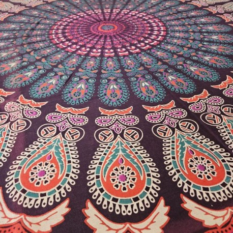 Nappe-Tenture ronde coton impression artisale