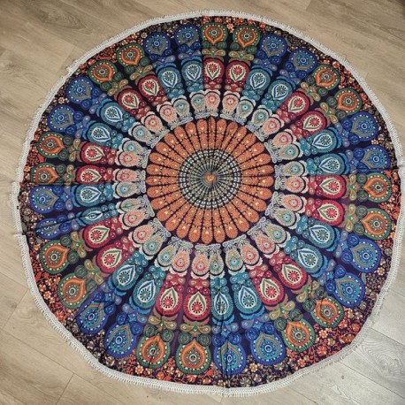 Nappe-Tenture ronde coton impression artisale