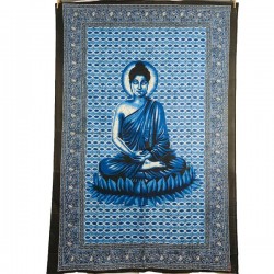 Tenture Bouddha Bleue Coton