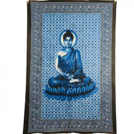 Tenture Bouddha Bleue Coton