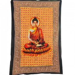 Tenture Bouddha Orange coton