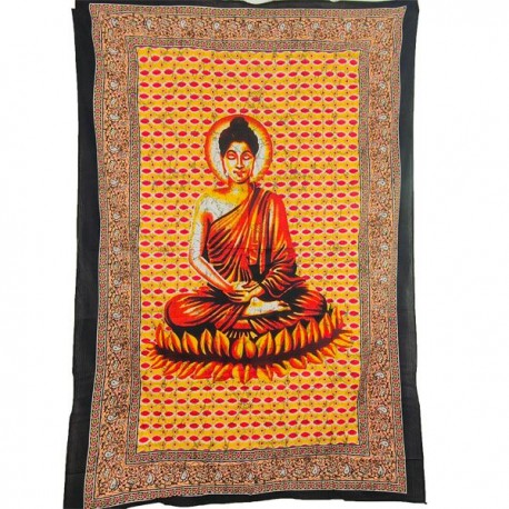 Tenture Bouddha Orange coton