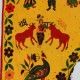Ancien Dessus de Porte Indien Jaune
