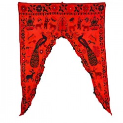 Ancien Dessus de Porte Indien rouge