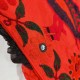 Ancien Dessus de Porte Indien rouge