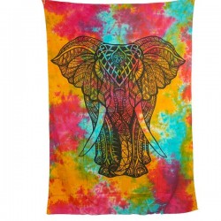 Tenture Indienne éléphant multicolore