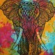 Tenture Indienne éléphant multicolore