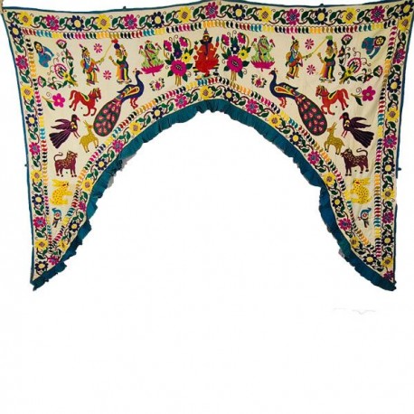 Tour de double porte indien blanc