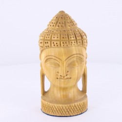 Statue indienne Tête de Bouddha Bois de 10cm