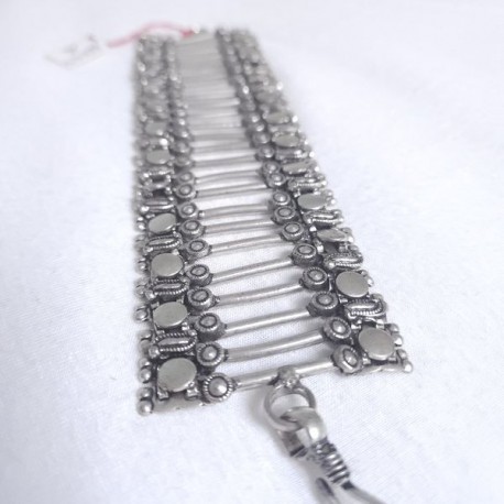 Bracelet indien métal argenté tribal
