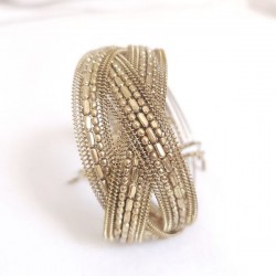 Bracelet Kavita artisanal indien Métal Doré