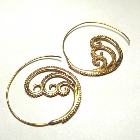 Boucles oreilles Vagues Dorées