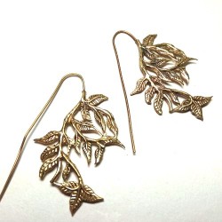 Boucles oreilles Feuille Dorée