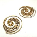 Boucles oreilles Indiennes Dorées Spirale
