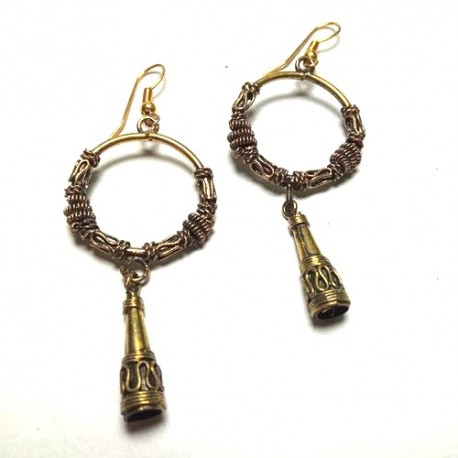 Boucles oreilles Indiennes Dorées Pendule