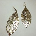 Boucles oreilles Dorées Maxi Feuille