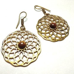 Boucles oreilles Inde Rosace et Pierre