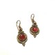 Boucles oreilles Inde Pierre Rouge