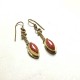 Boucles oreilles Inde Pierre Rouge Paillette
