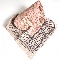 Foulard 100 % coton BlockPrint Artisanat Inde