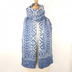 Foulard- paréo en coton BlockPrint Artisanat Inde