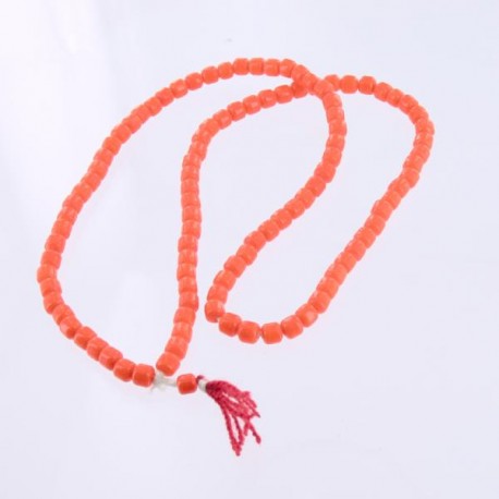 Chapelet - Mala Tibétain verre Orange