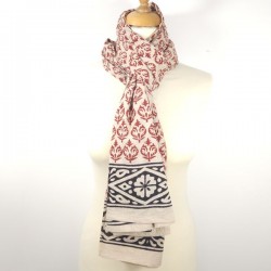 Echarpe-Châle Block-Print artisanat du Rajasthan
