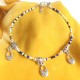 Chaine de cheville Perles et Métal argenté indienne