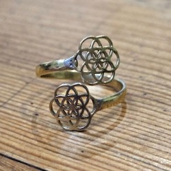 Bague Fleur Métal Doré inde