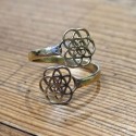 Bague Fleur Métal Doré inde