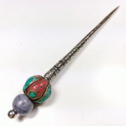 Pic à cheveux métal et perle Radha
