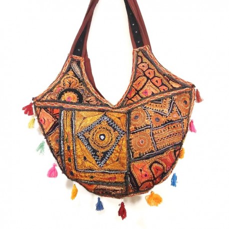 Sac à main indien en patchwork ancien Raj