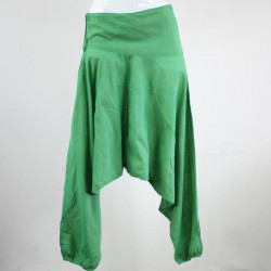 Pantalon Afghan Sarouel Vert reflets dorée