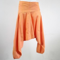 Pantalon Afghan Sarouel orange reflets dorés Taille S