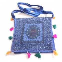 Sac indien Coton brodé à rabat & Bandouliére