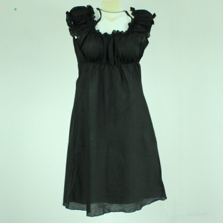 Petite Robe d'été Coton Noire Taille S