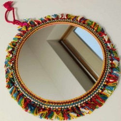 Miroir indien double face 20 cm coton