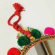 Miroir indien double face 20 cm ponpons