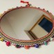 Miroir indien double face 25 cm perles