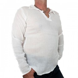 Chemise coton crêpé Blanc
