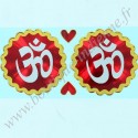 Autocollant Indien "Aum" Rouge Brillant