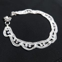 Chevillière enfant argenté et zirconium