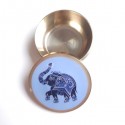 Boite indienne en cuivre Elephant