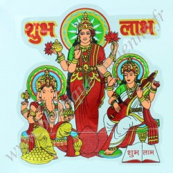 Autocollant Indien Laxmi, Ganesh, Saraswati