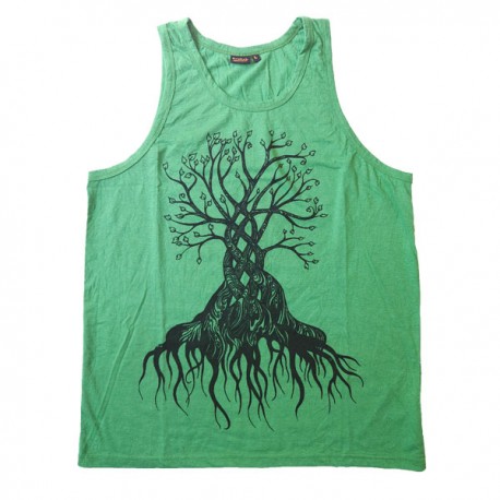 Débardeur Vert Homme Coton