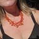 Collier Perles de verre Orange
