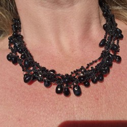 Collier Perles de verre noire