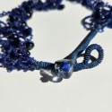 Collier Perles de verre Bleu Marine