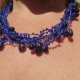 Collier Perles de verre Bleu Marine